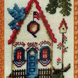 Patriotic Bird House cross stitch pattern from Cross-Point Designs CPD-12004