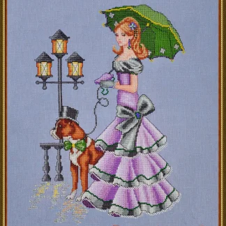 Rainy Day Stroll cross stitch pattern from Cross Stitching Art CSA-RAI