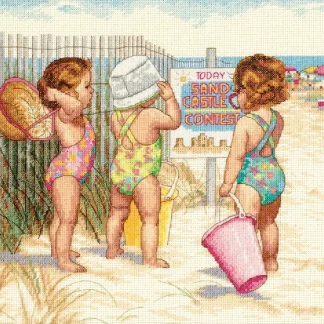 Beach Babies cross stitch kit from Dimensions DM-35216