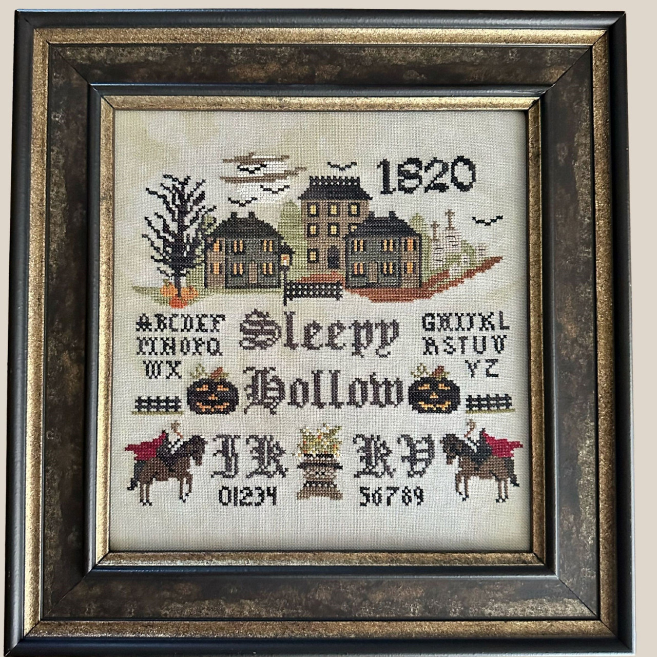 Sleepy Hollow Sampler cross stitch pattern from Finally a Farmgirl FAF-SLE