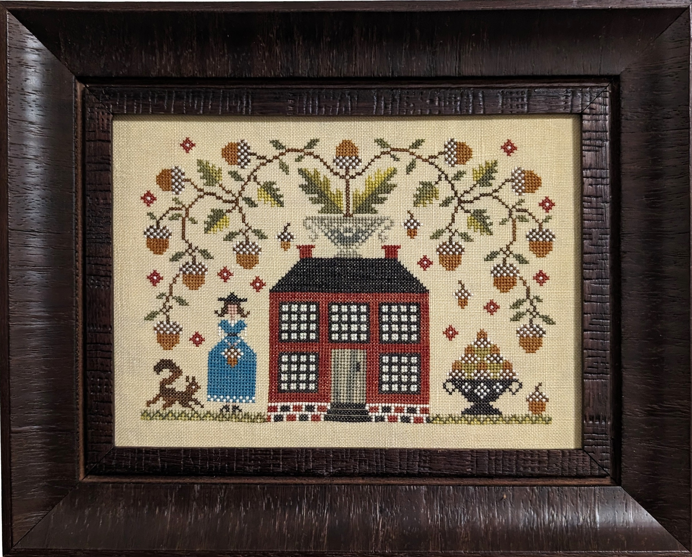 A Gathering of Acorns cross stitch pattern from Fox and Rabbit FAR-AGA