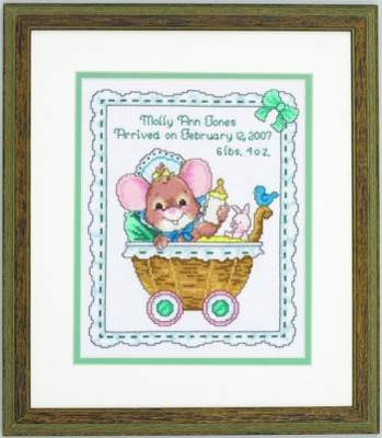 Bottle Baby Announcement cross stitch kit from JCA JCA-04438