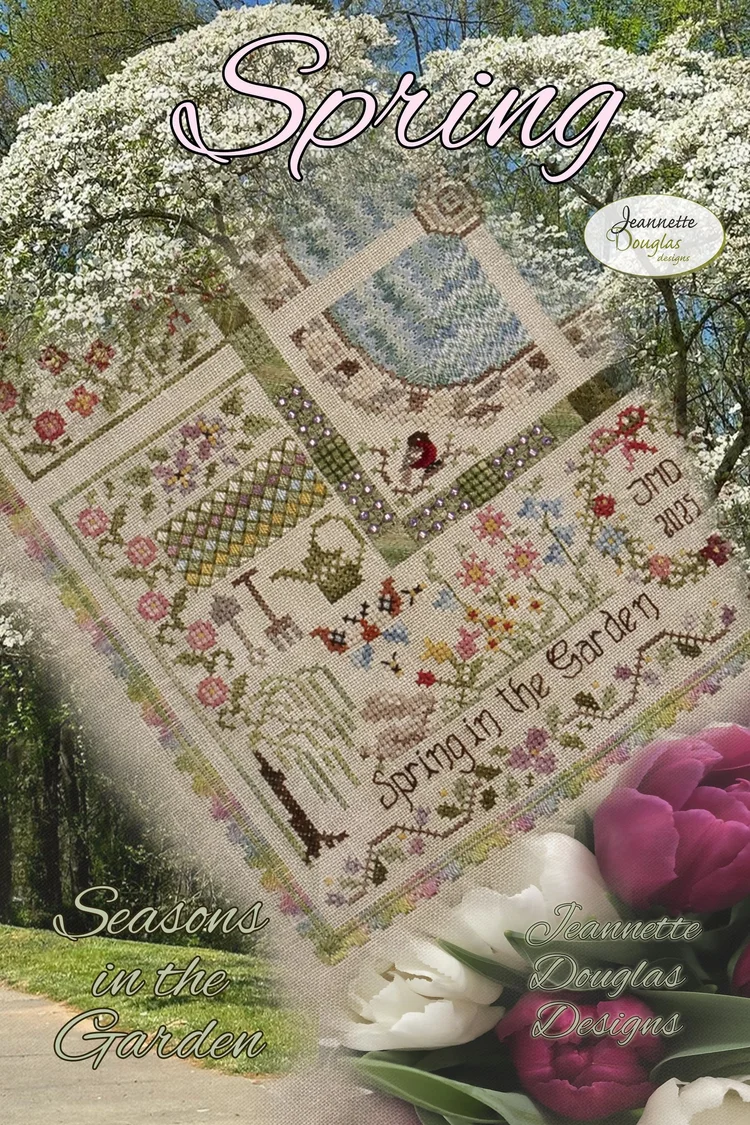 Seasons in the Garden - Spring cross stitch pattern from Jeannette Douglas Designs JDD361
