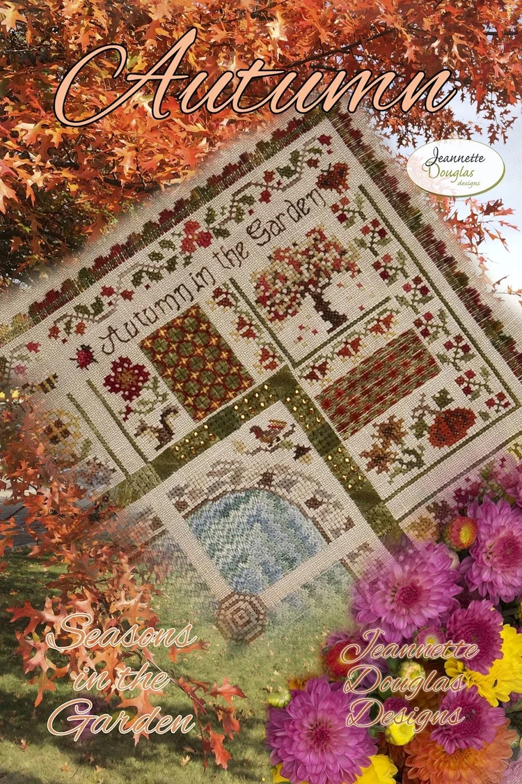 Seasons in the Garden - Autumn cross stitch pattern from Jeannette Douglas Designs JDD359