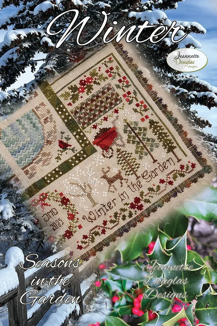 Seasons in the Garden - Winter cross stitch pattern from Jeannette Douglas Designs JDD360