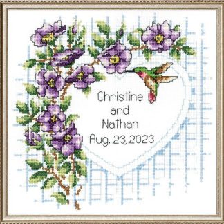 Garden Trellis Wedding Announcement cross stitch kit from Janlynn JL-0130347