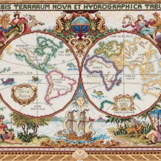 Old World Map cross stitch kit from Janlynn JL-0150223