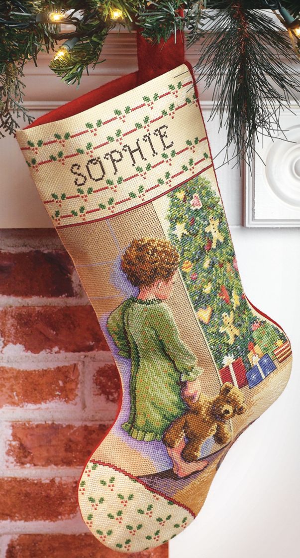 Christmas Morning Stocking cross stitch kit from Janlynn JL-0150238