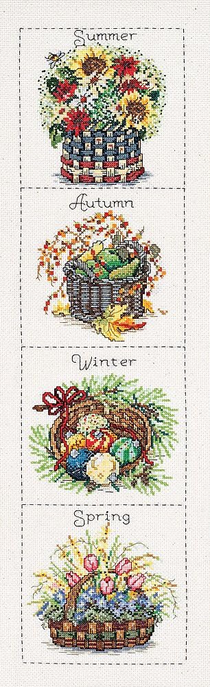 Seasonal Baskets cross stitch kit from Janlynn JL-0150245