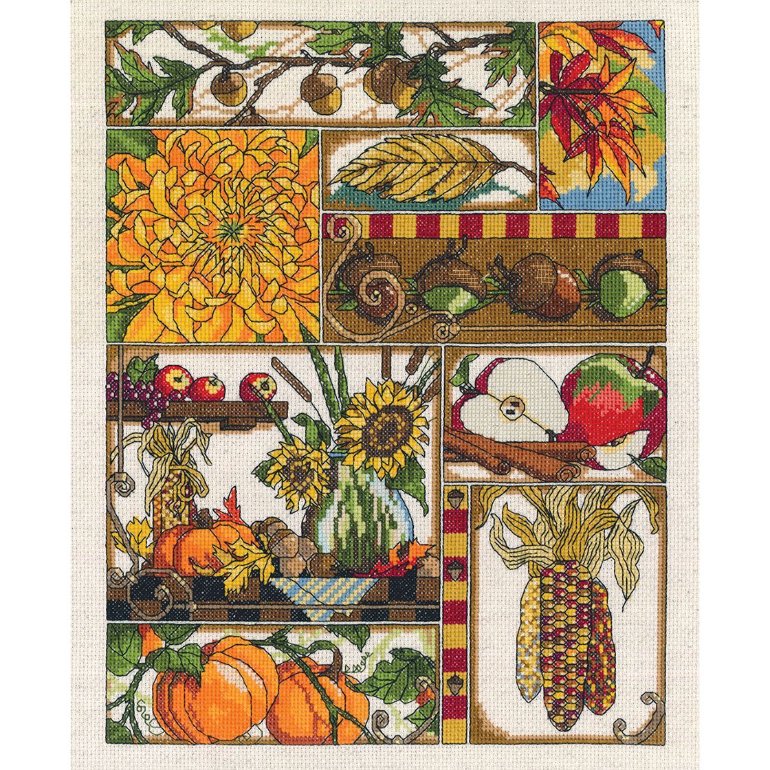 Autumn Montage cross stitch kit from Janlynn JL-0170103