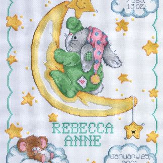 Crescent Moon Birth Announcement cross stitch kit from Janlynn JL-0630102