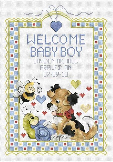Welcome Baby Boy cross stitch kit from Janlynn JL-0800469