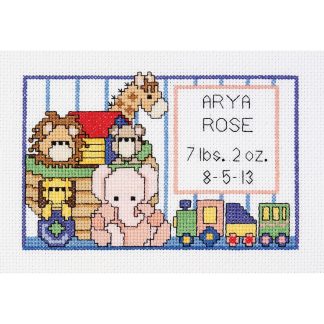 Noah's Ark Birth Sampler cross stitch kit from Janlynn JL-SGP0615