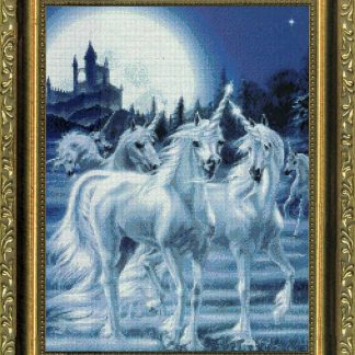 Gathering Unicorns cross stitch pattern from Kustom Krafts KK-NNT041