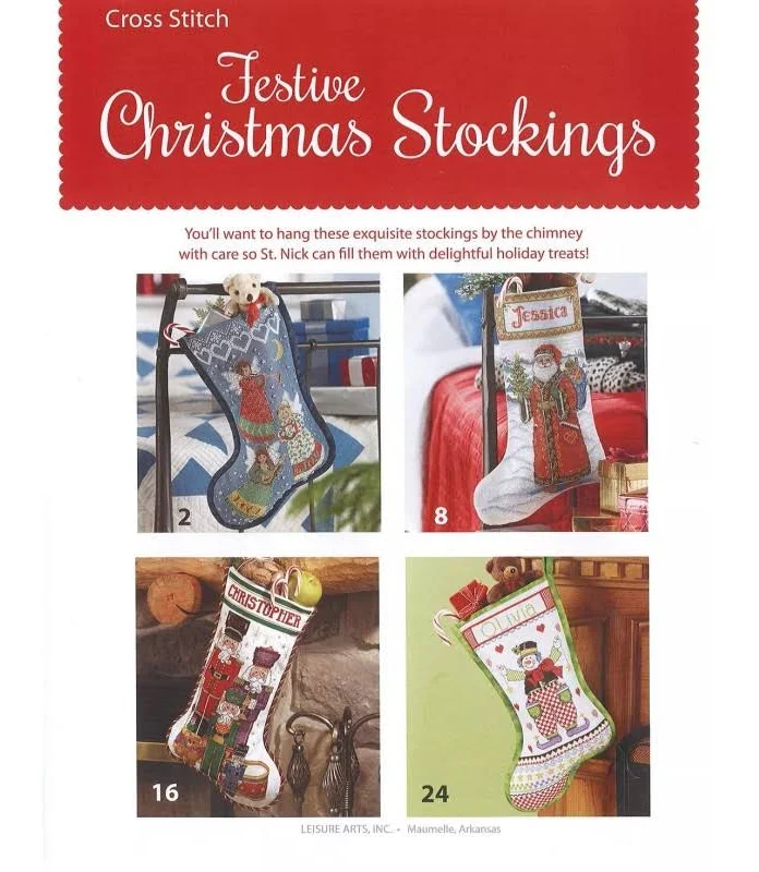 Festive Christmas Stockings cross stitch book from Leisure Arts LA6741