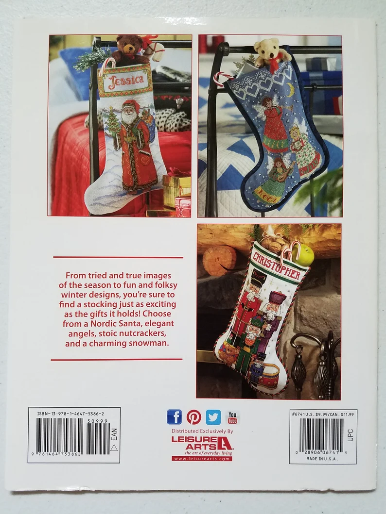 Festive Christmas Stockings cross stitch book from Leisure Arts LA6741