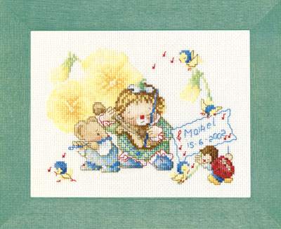 Birthtile Michael cross stitch kit from Lanarte LAN-23014A