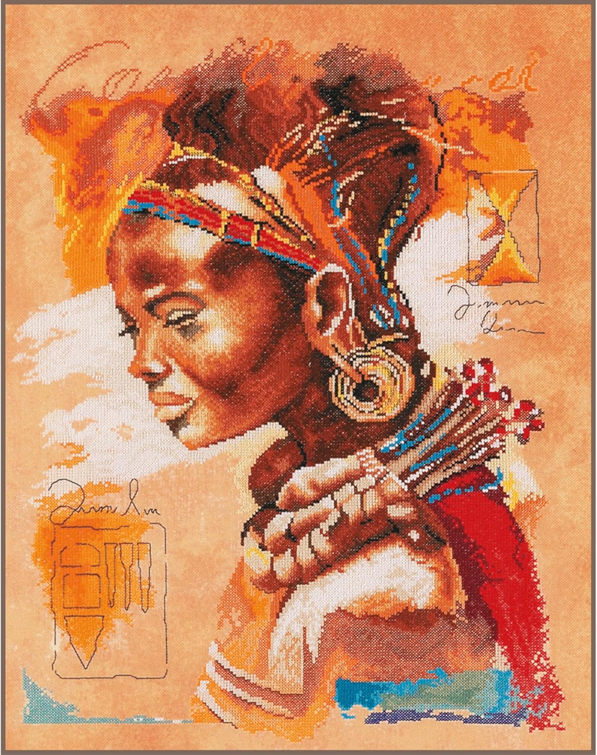 African Woman cross stitch kit from Lanarte LAN-PN0008009