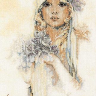 Sara Moon with Flowers cross stitch kit from Lanarte LAN-PN0008013
