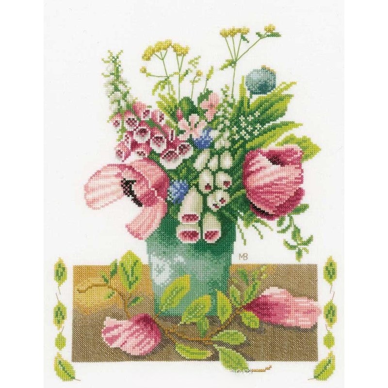 Summer Bouquet cross stitch kit from Lanarte LAN-PN0021209
