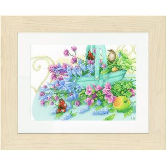 Bouquet with Peacock Butterfly cross stitch kit from Lanarte LAN-PN0151014