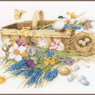 Spring Flowers Basket cross stitch kit from Lanarte LAN-PN0155028