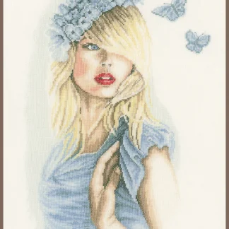 Blue Butterflies cross stitch kit from Lanarte LAN-PN0155691