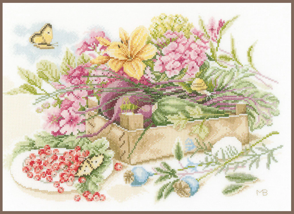 In the Garden cross stitch kit from Lanarte LAN-PN0157493