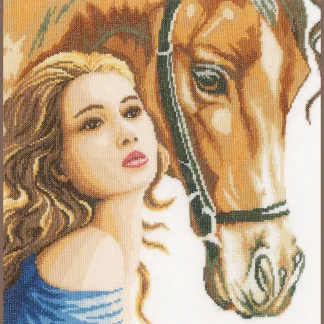 Woman and Horse cross stitch kit from Lanarte LAN-PN0158324