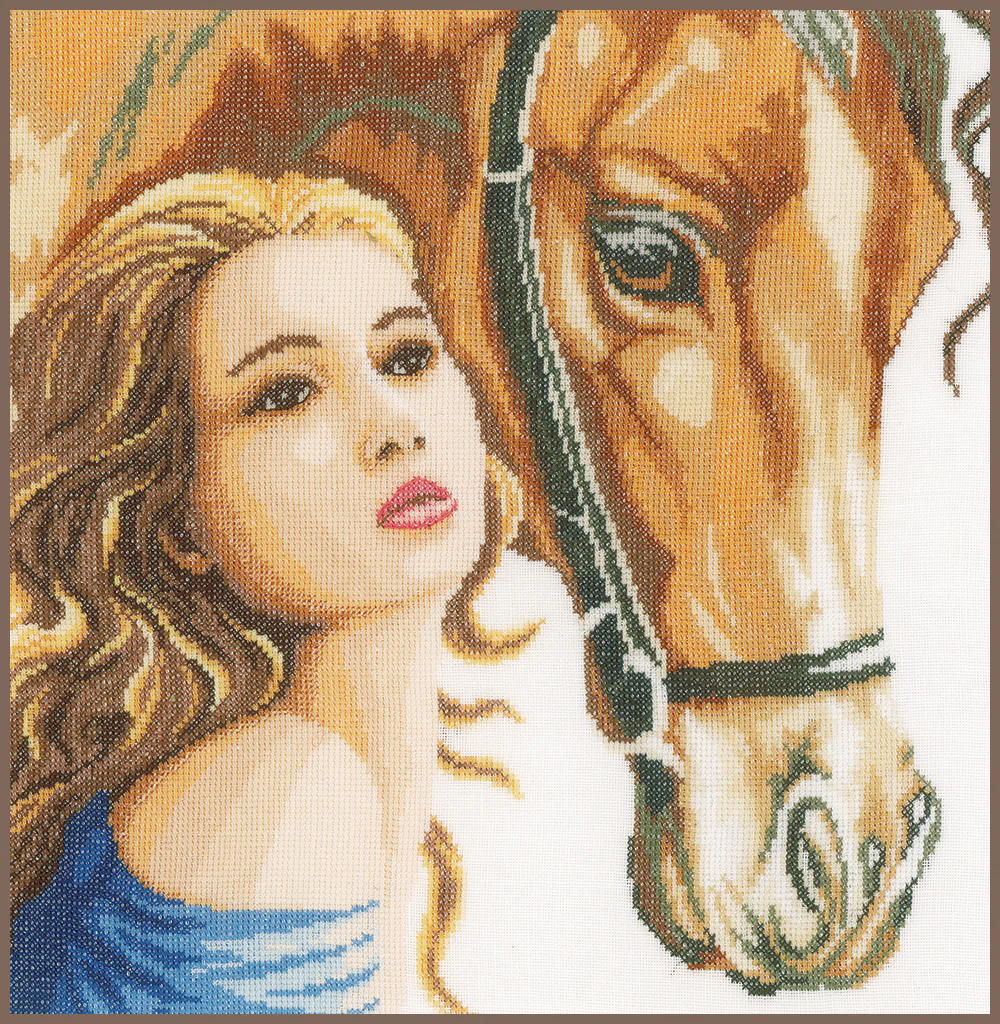 Woman and Horse cross stitch kit from Lanarte LAN-PN0158324