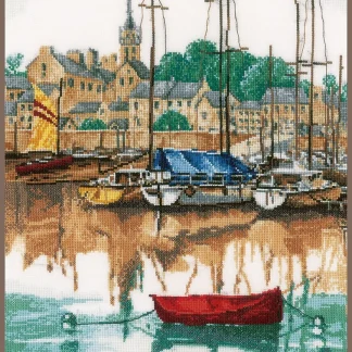 Sunrise at Yacht Harbor cross stitch kit from Lanarte LAN-PN0171005