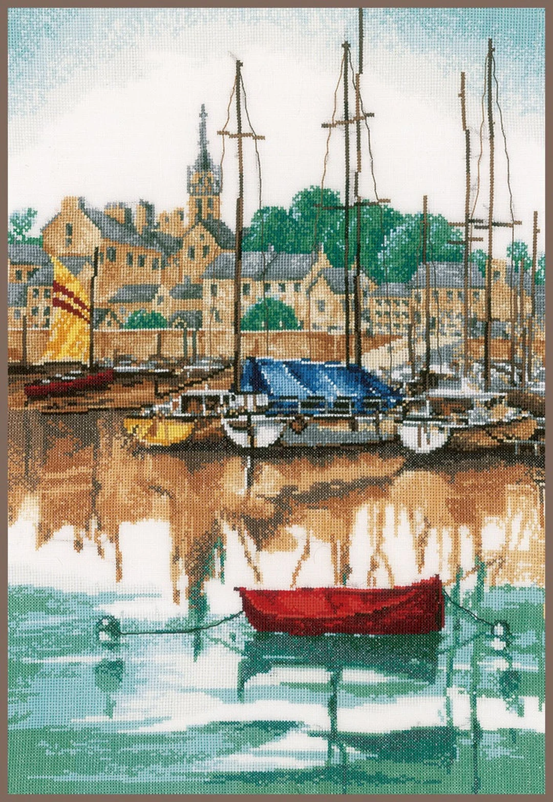 Sunrise at Yacht Harbor cross stitch kit from Lanarte LAN-PN0171005