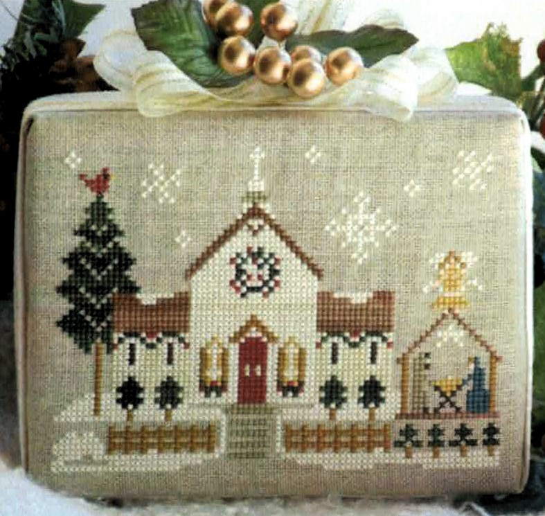 Town Church cross stitch pattern from Little House Needleworks LHN-PC83