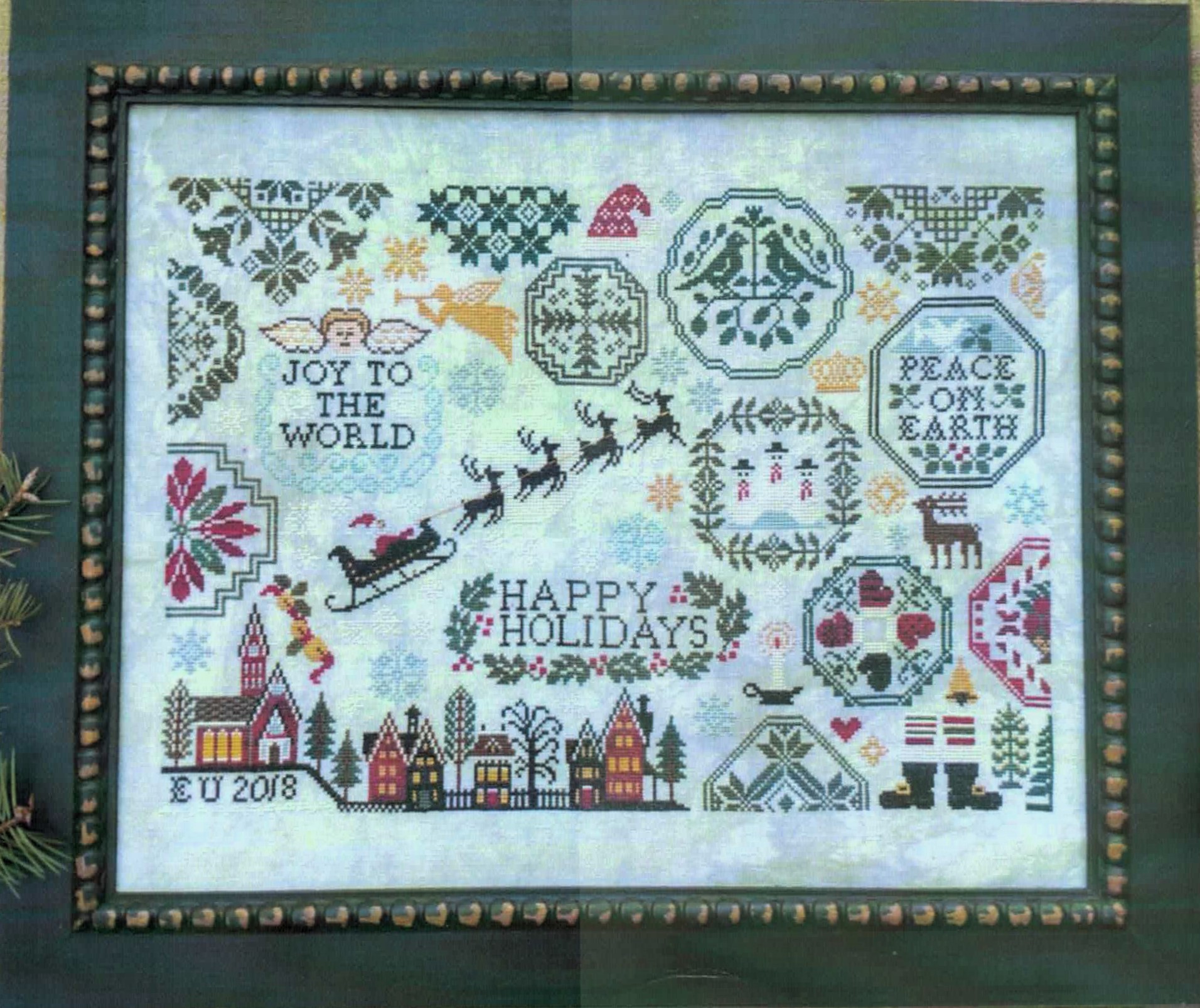 Holiday Quaker cross stitch pattern from Lila's Studio LIS-0118