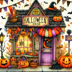 Halloween Shop magnet from Les Petites Croix