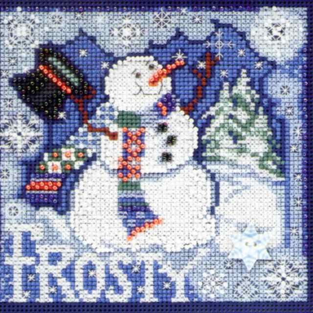 Frosty Snowman cross stitch bead kit from Mill Hill MH-140304