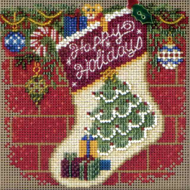 Holiday Stocking cross stitch bead kit from Mill Hill MH-141305