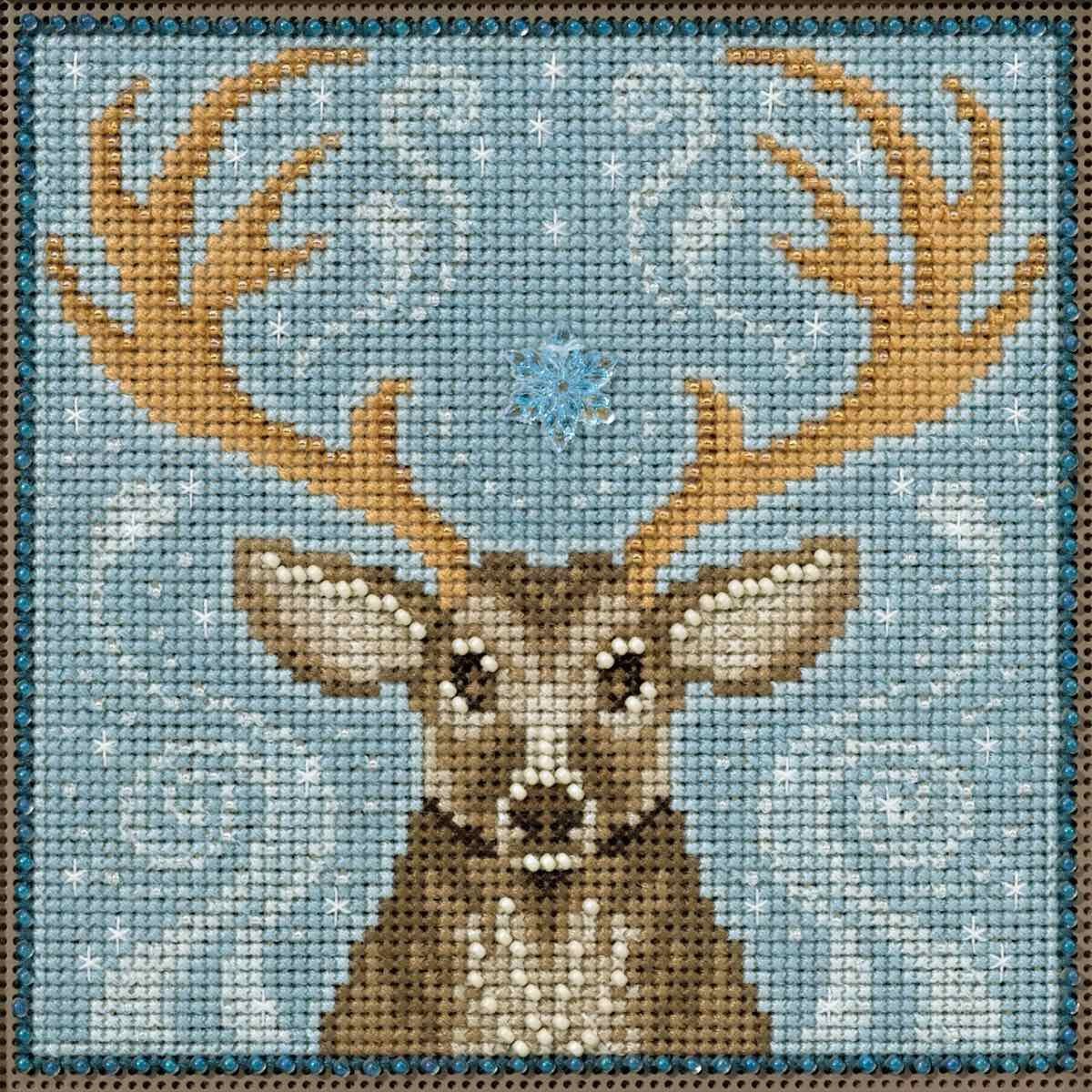 Winter Stag cross stitch bead kit from Mill Hill MH-141636