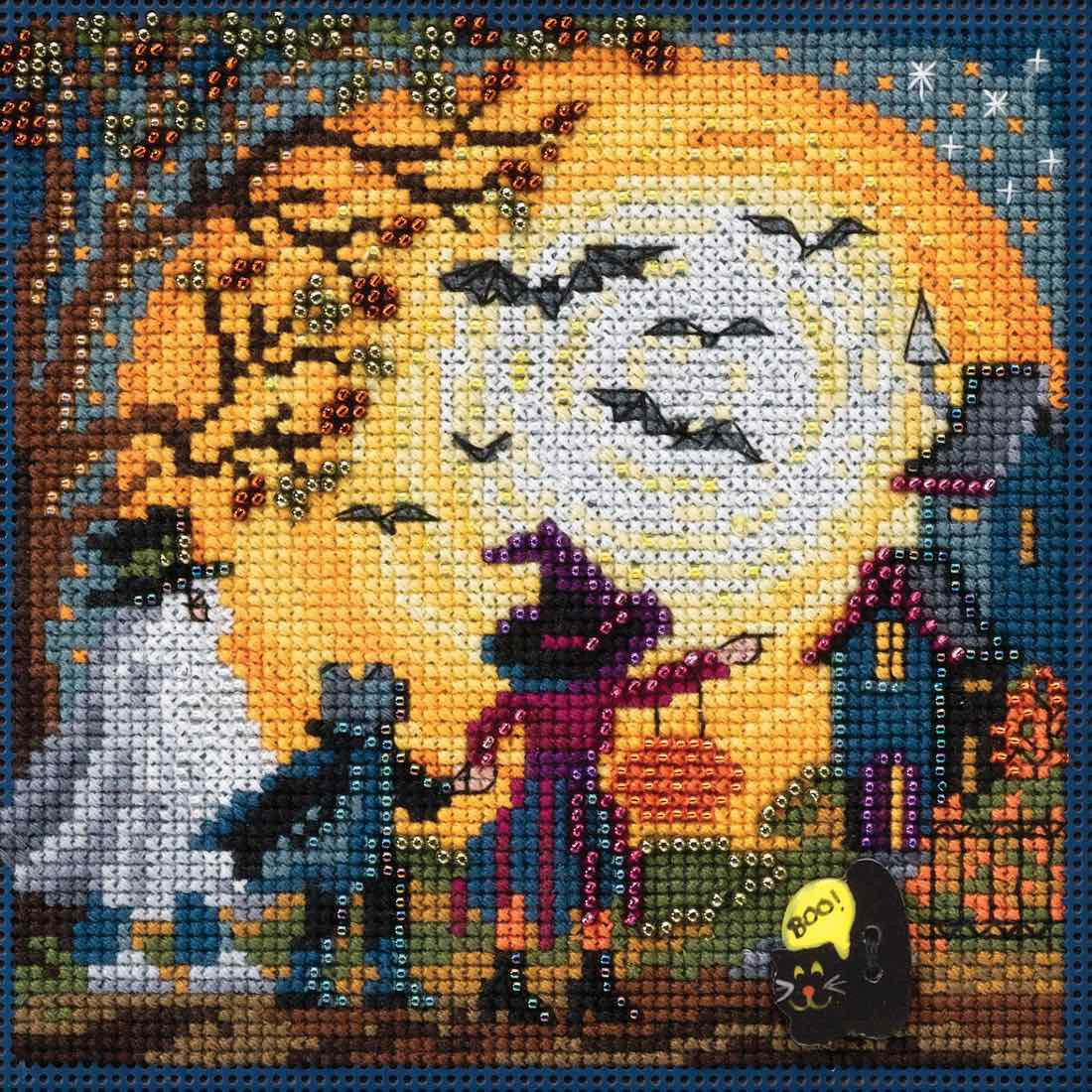 Moonlit Treaters cross stitch bead kit from Mill Hill MH-141724