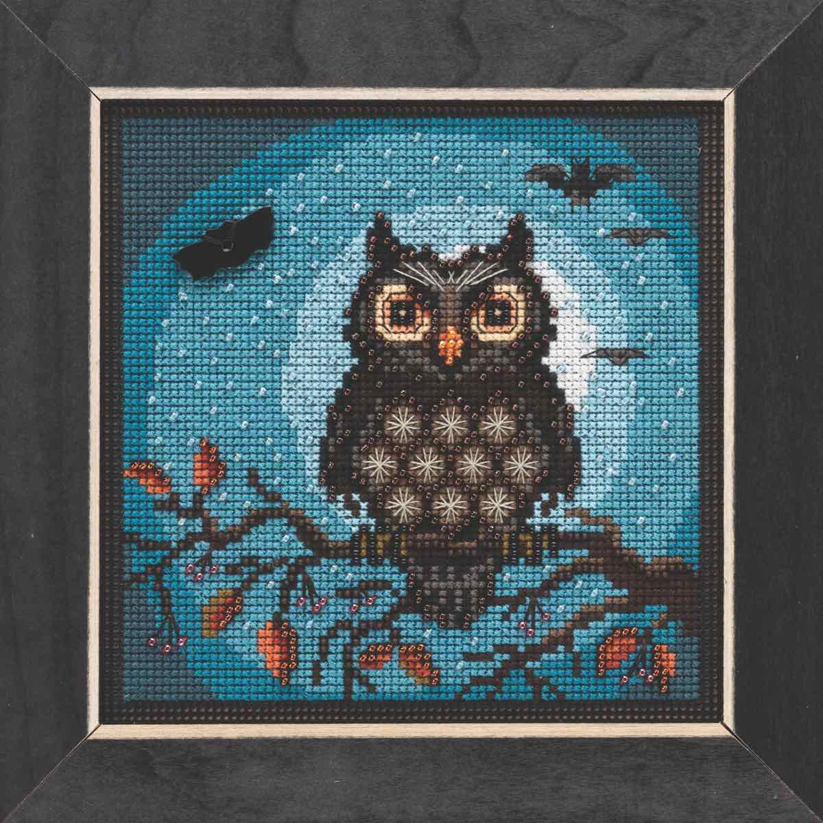 Midnight Owl cross stitch bead kit from Mill Hill MH-141922