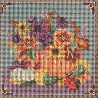 Floral Pumpkin cross stitch bead kit from Mill Hill MH-142125