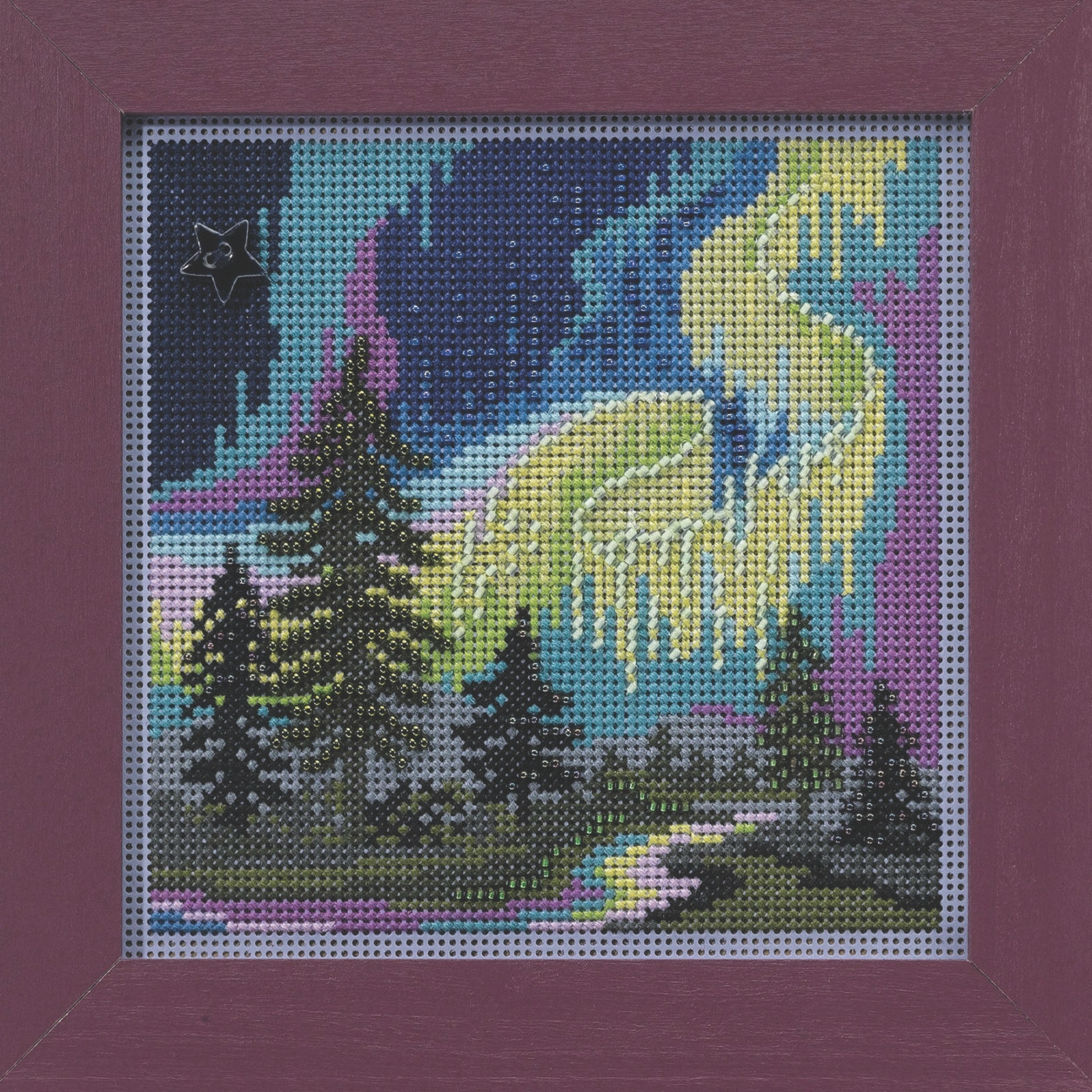 Aurora Borealis cross stitch bead kit from Mill Hill MH-142231