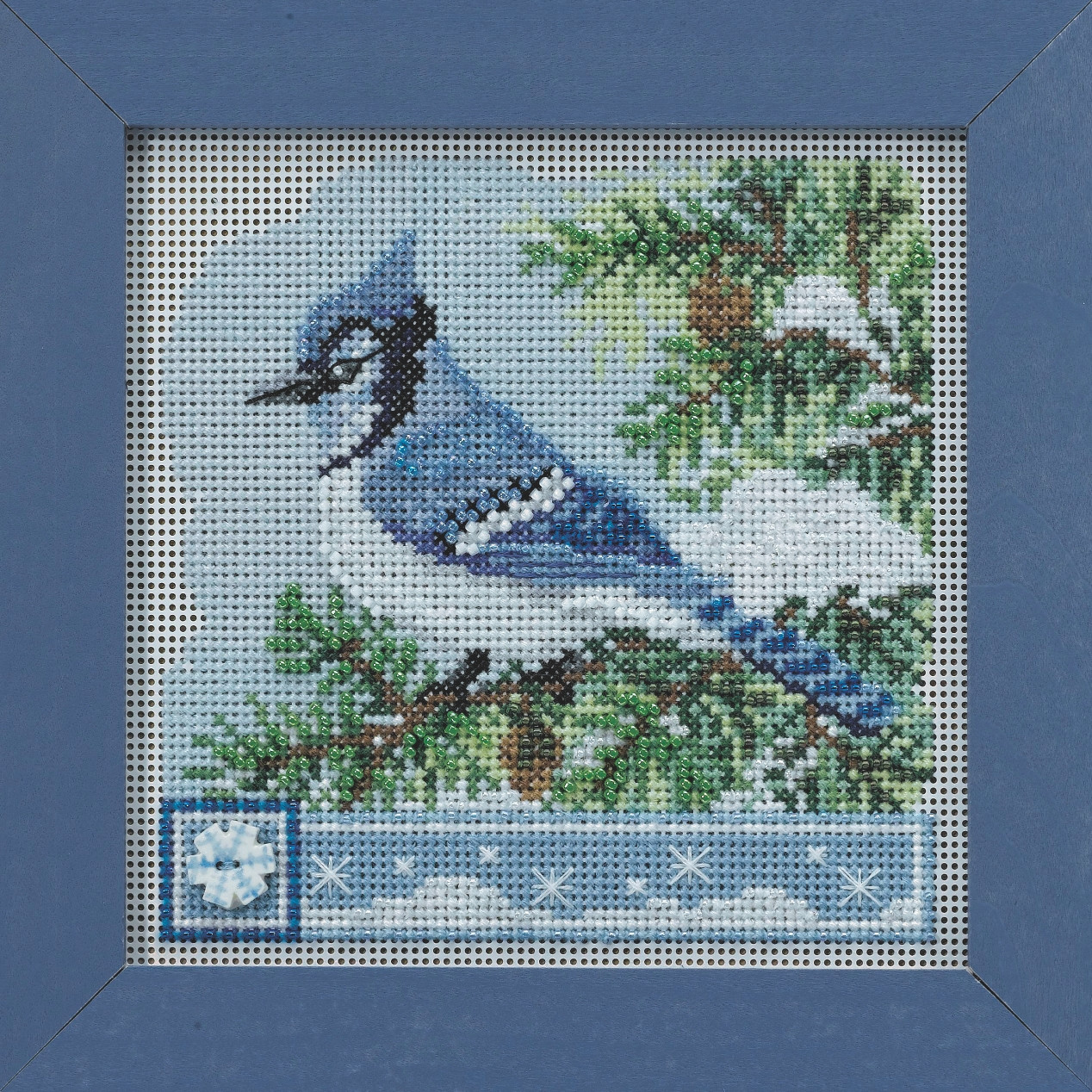 Blue Jay cross stitch bead kit from Mill Hill MH-142233