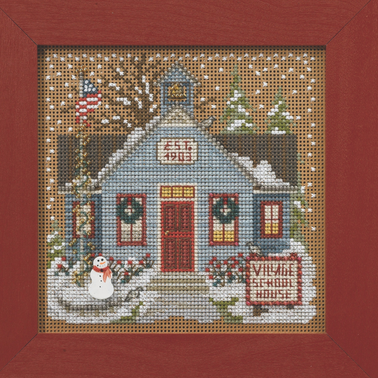 School House cross stitch bead kit from Mill Hill MH-142236