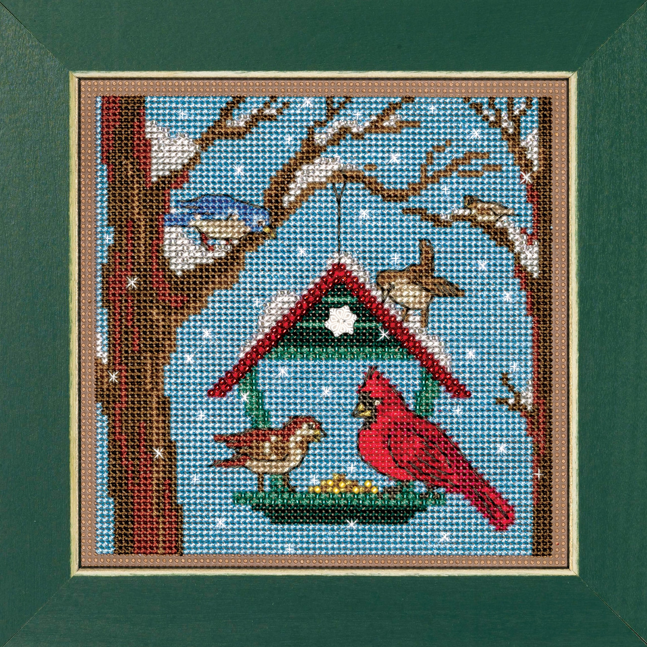Bird Feeder cross stitch bead kit from Mill Hill MH-142332