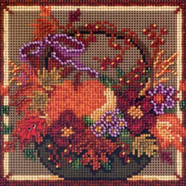 Autumn Basket cross stitch bead kit from Mill Hill MH-143203