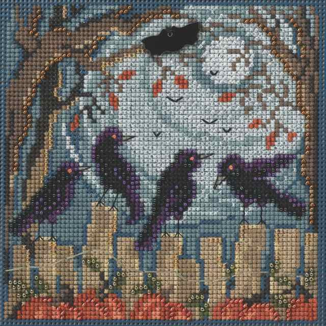 Ravens cross stitch bead kit from Mill Hill MH-144204
