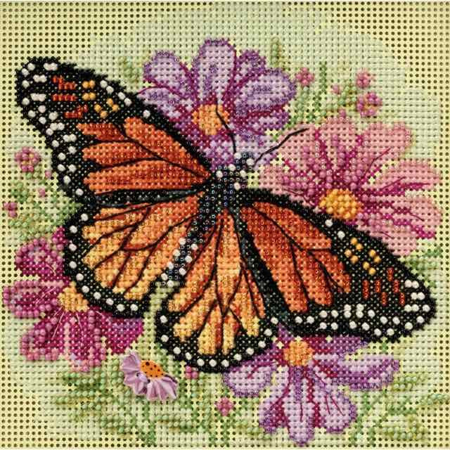 Winged Monarch cross stitch bead kit from Mill Hill MH-145105