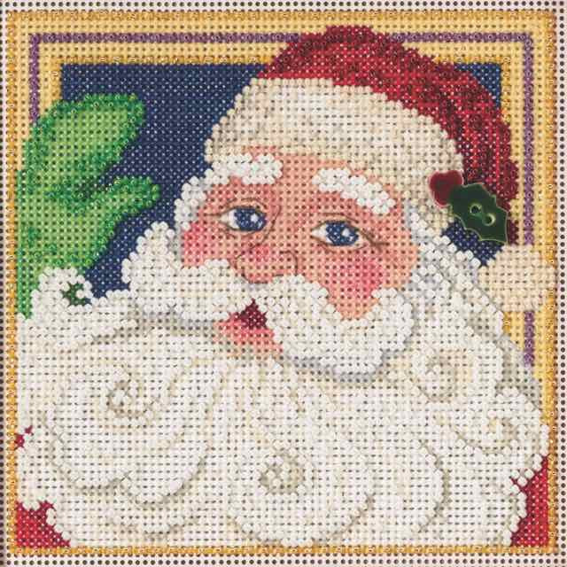 Jolly St. Nick cross stitch bead kit from Mill Hill MH-145306