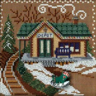 Train Depot cross stitch bead kit from Mill Hill MH-146304